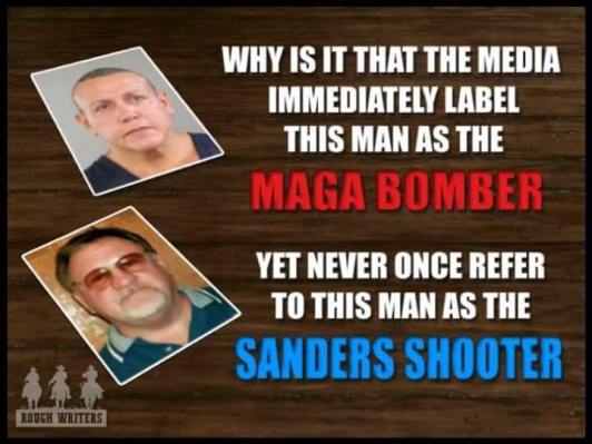 MAGABOMBER SANDERS SHOOTER liarsoftheleft double standarfds violentdems bomb hoax
